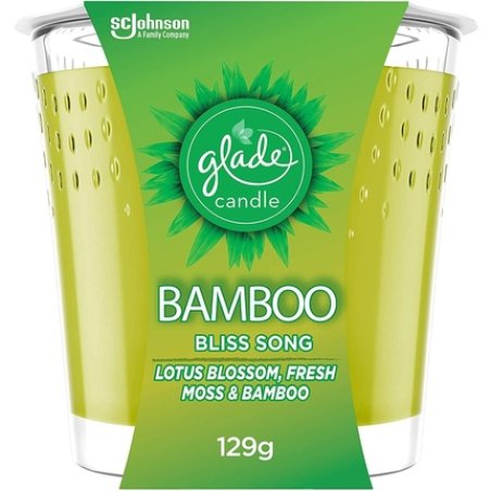 Glade Bamboo Bliss Song Scented Candle In Glass Refreshing Room Fragrance