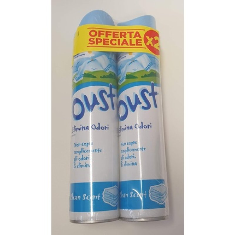 Oust Odor Elimination 300ml Spray Clean Scent Fragrance - Pack of 2