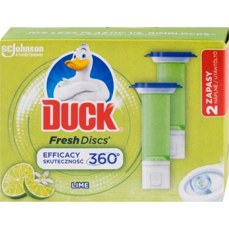 Sc Johnson Duck Fresh Disc Gel Toilet Cleaner Refills 12 Lime 2x36g