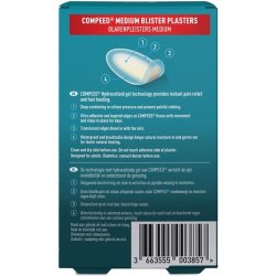 Compeed Medium Size Blister Plasters Foot Treatment 12 Hydrocolloid Plasters 100% Plastic Free Carton Pack