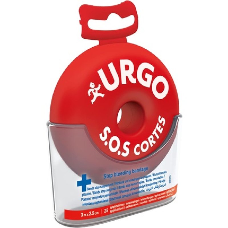 Urgo SOS Cuts Self Adhesive Bleeding Stop Tape 2.5cm x 3m Band
