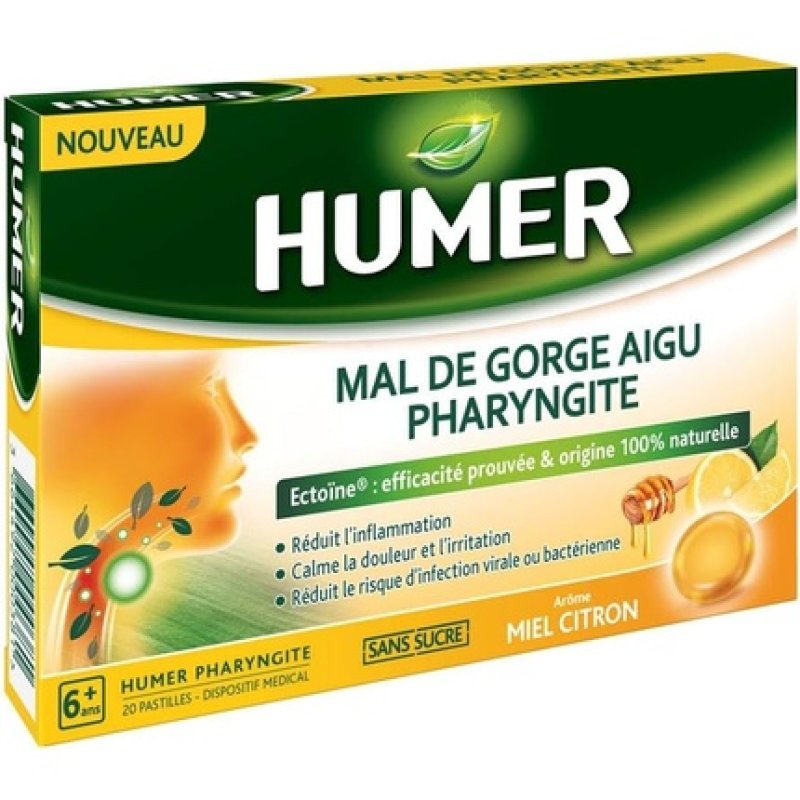 Acute Sore Throat Pharyngitis Honey Lemon Lozenges 20 Count