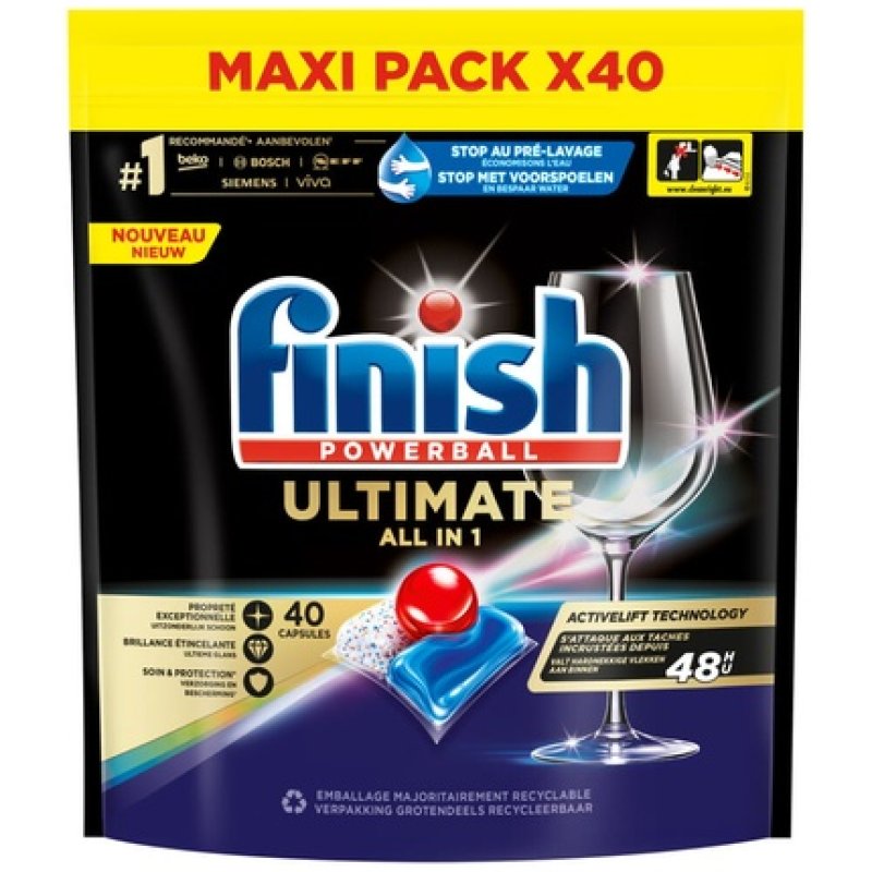 Benckiser Finish All In One Ultimate Dishwasher Tablets 40 Pieces