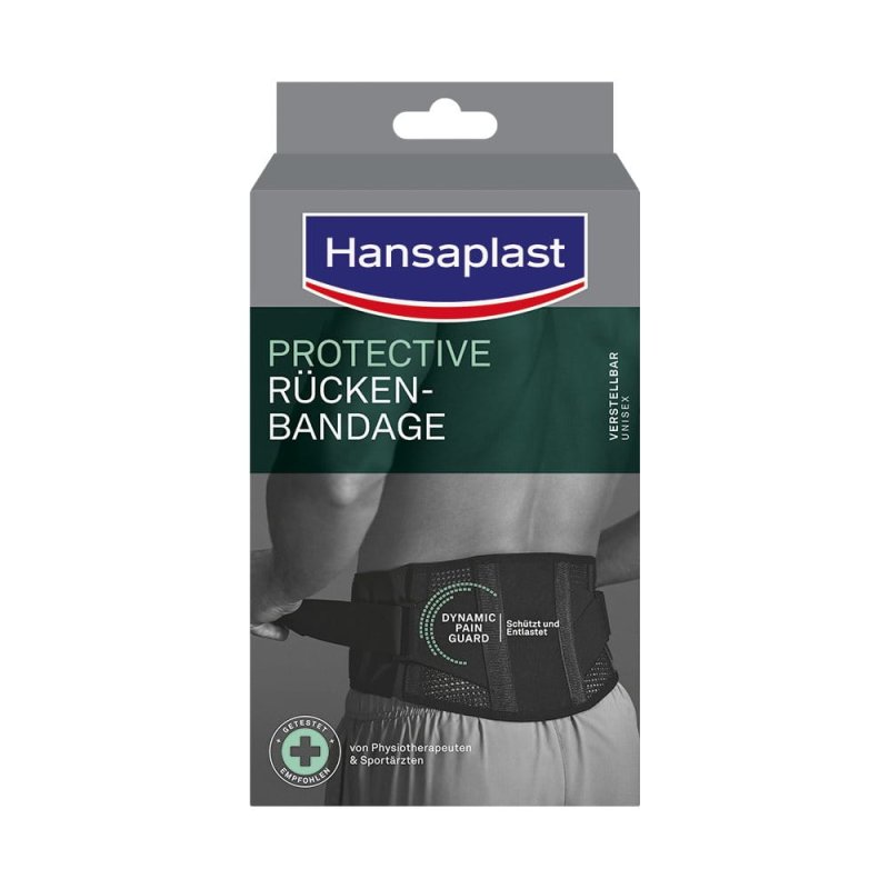Hansaplast Protective Back Support Bandage with Custom Compression Level One Size - Adjustable
