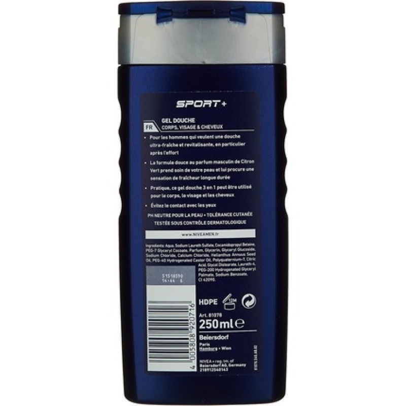Nivea Men Shower Gel 3in1 Sport 250ml