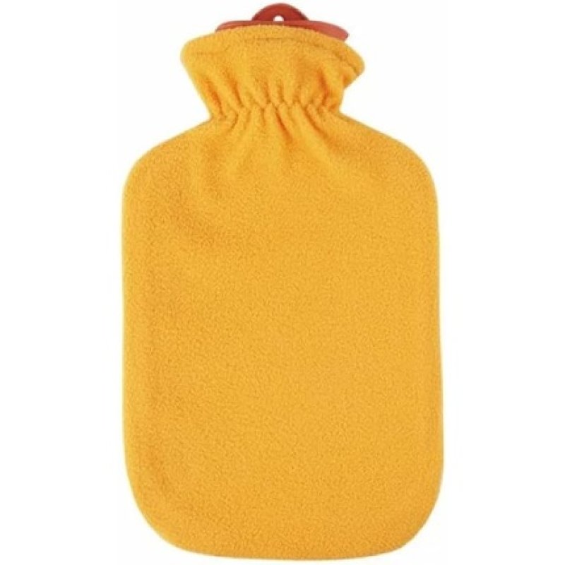 2.0 Liter Hot Water Bottle with Orange Fleece Cover