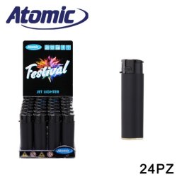 Atomic Turbo Lighter Festival Black Rubberized Pack Of 24