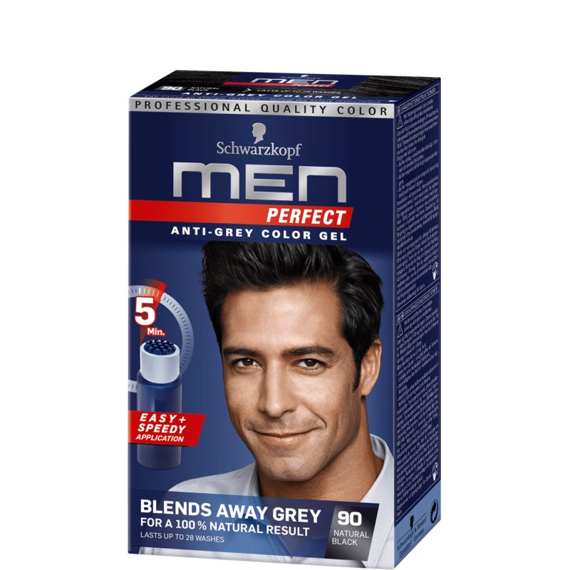 Schwarzkopf Men Perfect Anti-Gray Tint Gel 90 Black 80ml