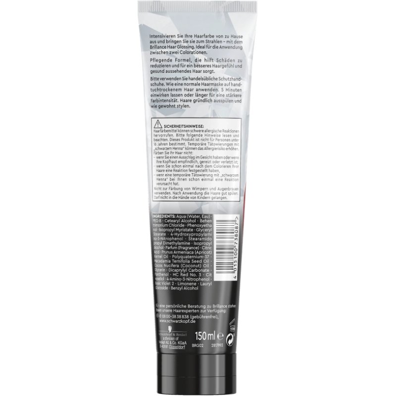 Brillance Shine Treatment Hair Glossing Intense Red 150ml