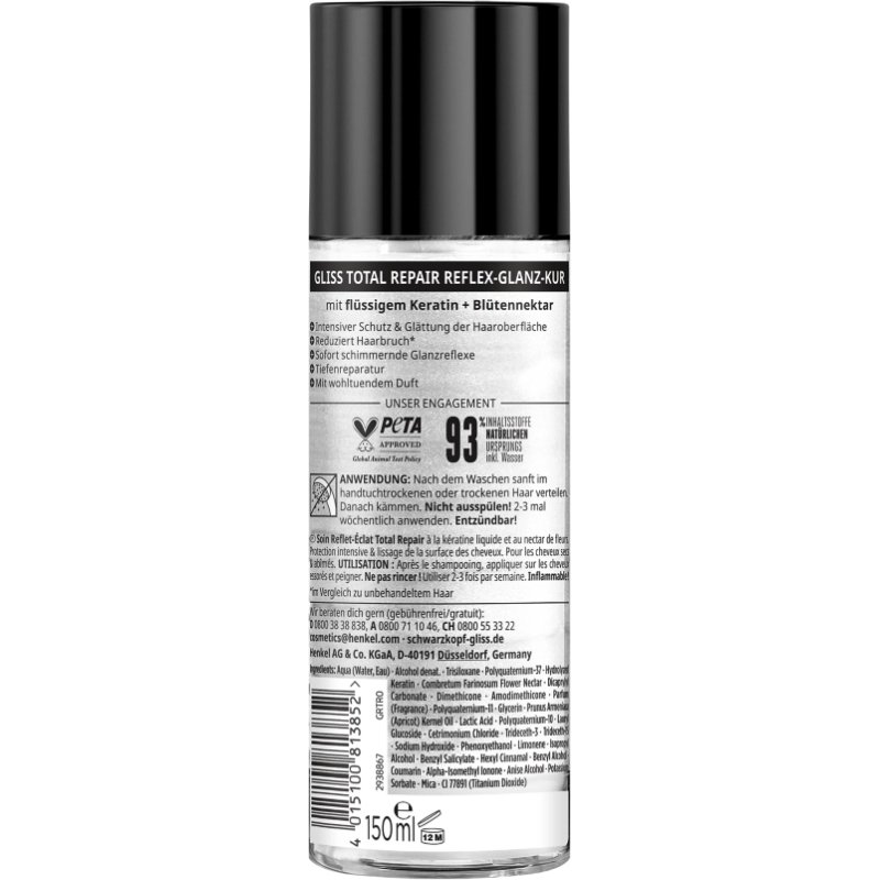 Schwarzkopf Total Repair Reflex-Glanz-Kur Hair serum 150 ml Women