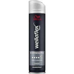 Wella Wellaflex Men Express Fix Hairspray - Ultra Strong Hold, 48 Hour Durability, Vegan, 250 Ml