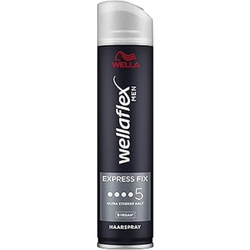 Wella Wellaflex Men Express Fix Hairspray - Ultra Strong Hold, 48 Hour Durability, Vegan, 250 Ml