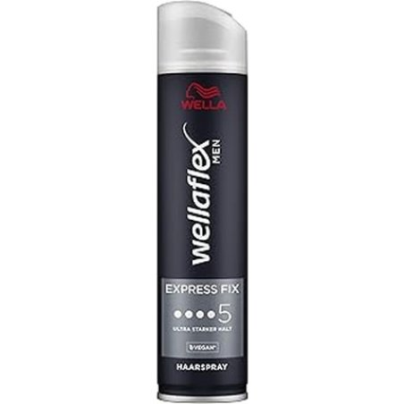 Wella Wellaflex Men Express Fix Hairspray - Ultra Strong Hold, 48 Hour Durability, Vegan, 250 Ml
