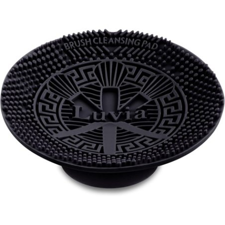 Luvia Silicone Makeup Brush Cleaning Mat with Suction Cup - Professional Makeup Brush Cleaner Black