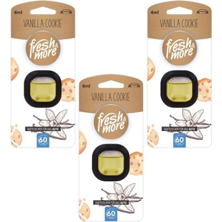 Fresh & More Car Air Freshener Clips Vanilla Cookie - Pack of 3
