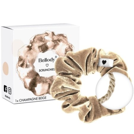 Bellody Velvet Scrunchies Strong Hold Exclusive Colors 1 Piece Champagne Beige