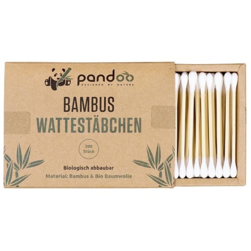Pandoo Bamboo Cotton Swabs 200 Pieces