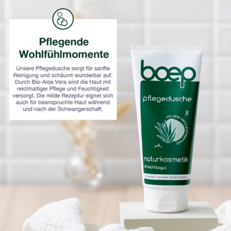 boep Care Shower for Pregnant & Nursing Women - Vegan, Natural & Gentle Body Wash with Organic Aloe Vera 200ml