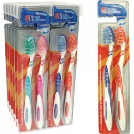 Elina 2er Flexident Medium Toothbrush