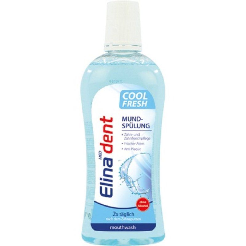 Elina Tooth Mouthwash Elina 500ml Cool Fresh - Cares For Teeth & Gums, Reduces Plaque And Fresh Breath, Without Alcohol