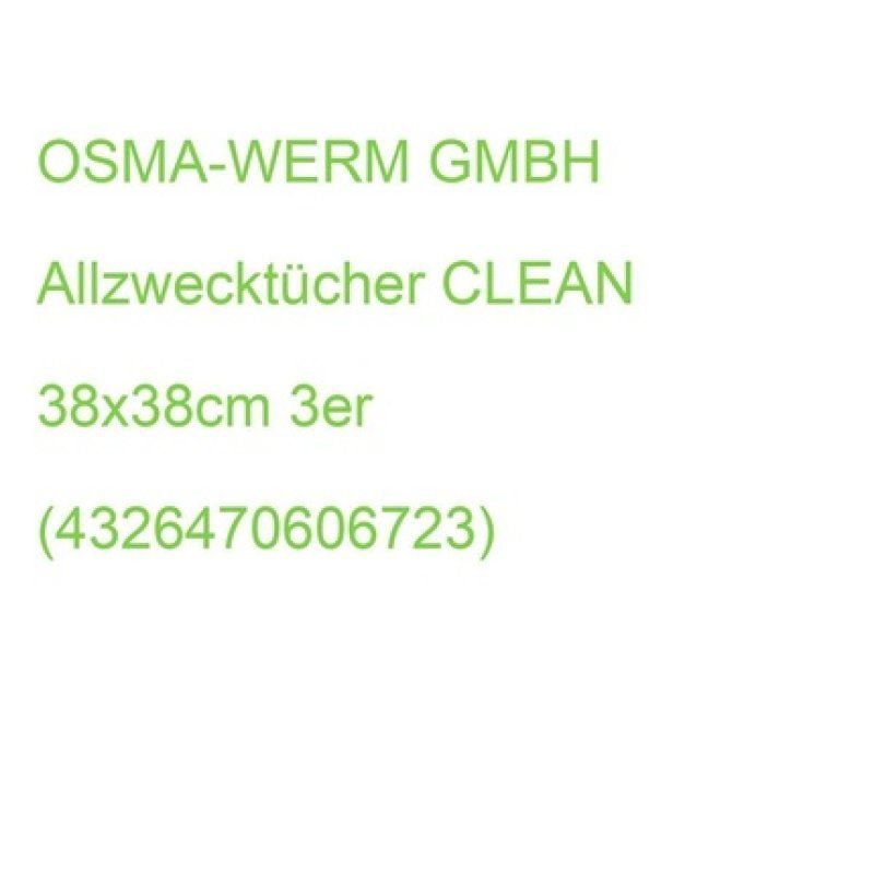 OSMA-WERM GMBH CLEAN All-Purpose Cloths 38x38cm - Pack of 3