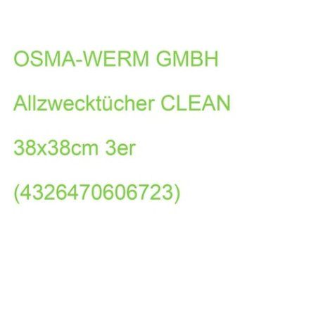 OSMA-WERM GMBH CLEAN All-Purpose Cloths 38x38cm - Pack of 3