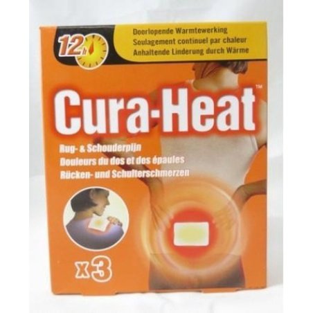 Cura Heat Back And Shoulder Pain - Heat Compress Plaster - 3 Pcs