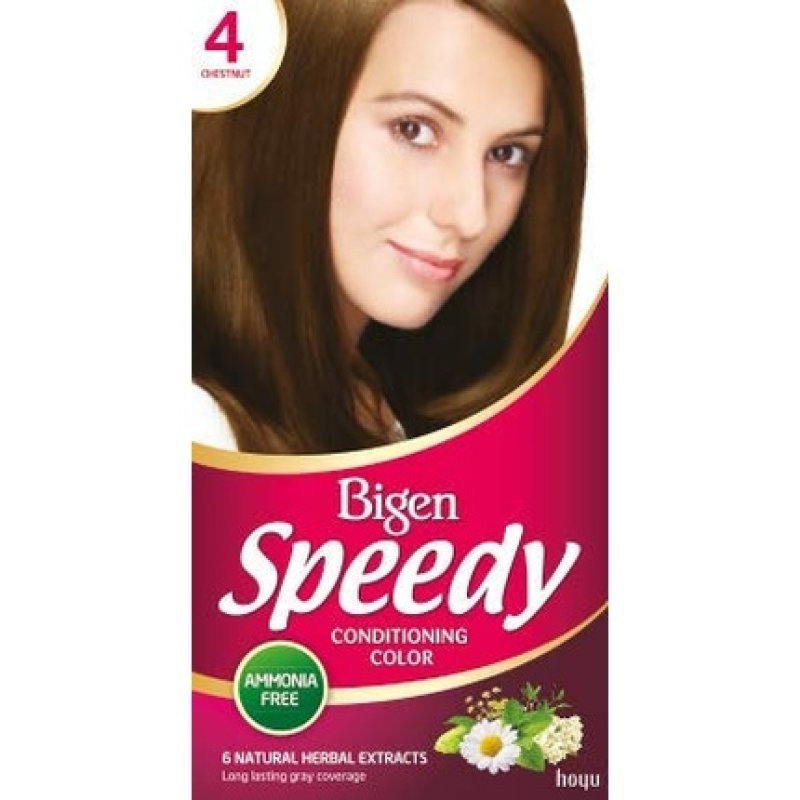 Bigen Speedy Conditioning Color No.4 Chestnut with Natural Herbal Extracts - 1 Application