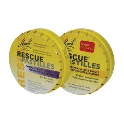 STOCKICX2 - Bach Rescue Pastilles Blackcurrant - Herbal Remedy For Stress Relief