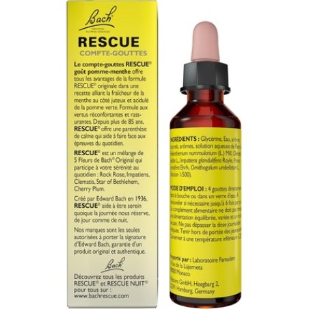 Rescue Dropper Apple Mint Alcohol-Free Blend of 5 Flowers