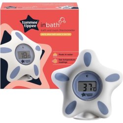 Tommee Tippee InBath Digital Thermometer for Baby Bath and Room Waterproof and Floats in Water 3 Second Readings on