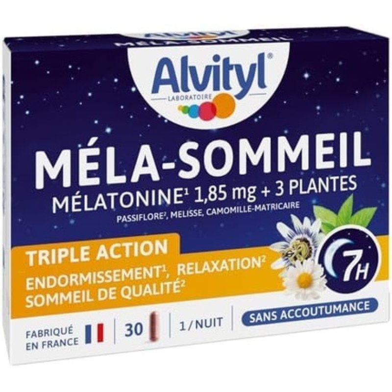 Alvityl Mela-Sleep Melatonin with 3 Plants and Vitamin B6 Triple Action