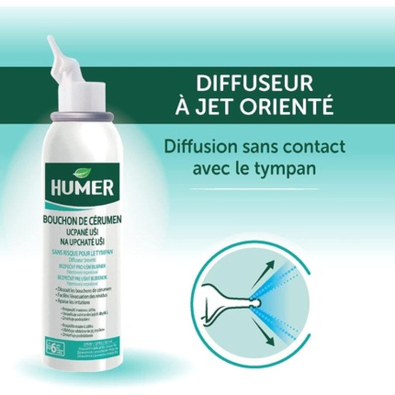 Humer Ear Wax Plug Ear Spray 50ml White/Green