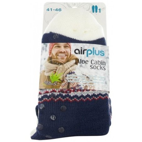 Airplus Aloe Cabin Moisturizing Socks Size 41-46 Tribal Navy Blue