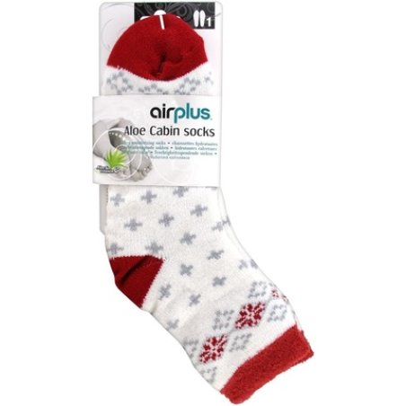 Airplus Aloe Cabin Ultra Moisturizing Socks 35-41 White Red