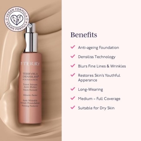 By Terry Terrybly Densiliss Foundation Long Lasting Anti-Aging Solution Medium Full Coverage Golden Beige 1.01 fl oz