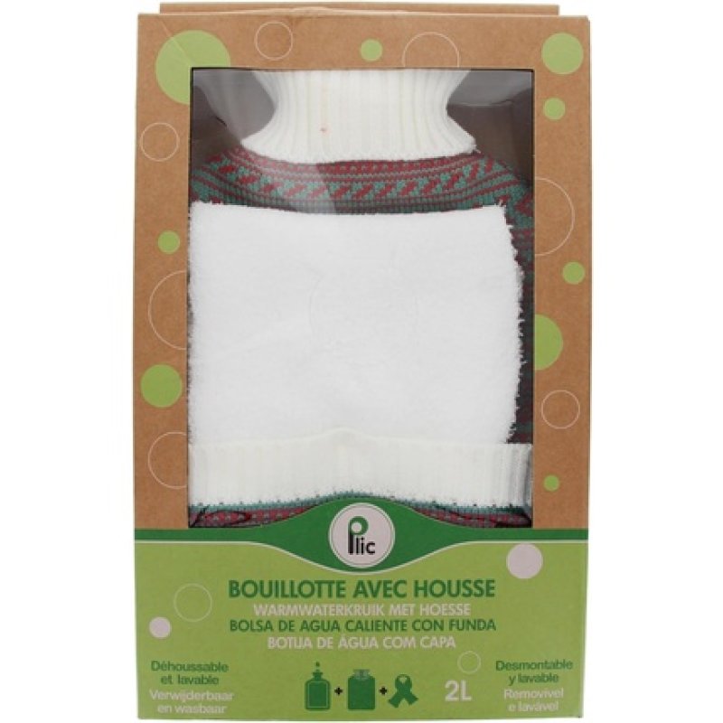 2 in 1 Hot Water Bottle and Scarf 2L Natural Rubber