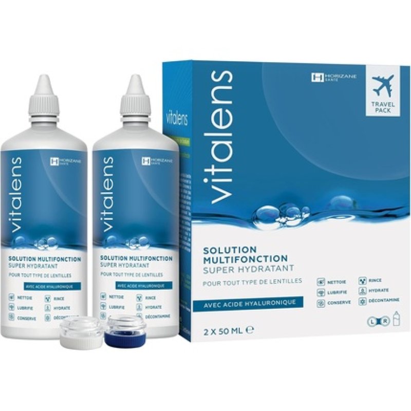 Vitalens Multifunction Contact Lens Solution Travel Pack 50ml - Pack of 2