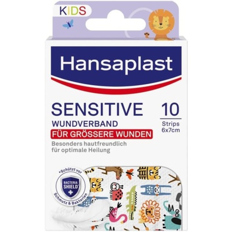 Hansaplast Sensitive Kids Wound Bandage 6x7cm - Painlessly Removable Children's Plaster