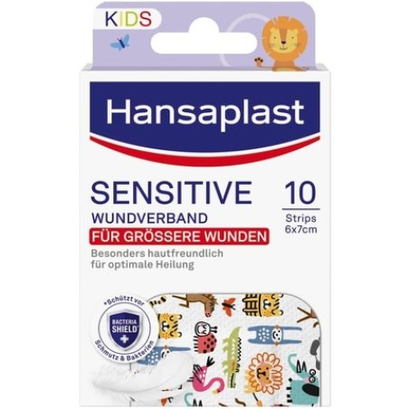 Hansaplast Sensitive Kids Wound Bandage 6x7cm - Painlessly Removable Children's Plaster
