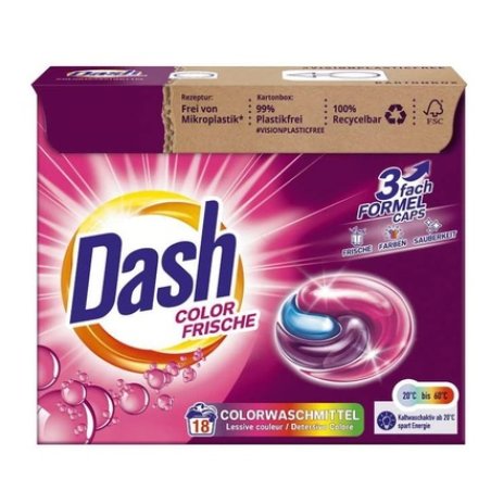 Dash 3-In-1 Laundry Capsules 18 Pieces Color Freshness