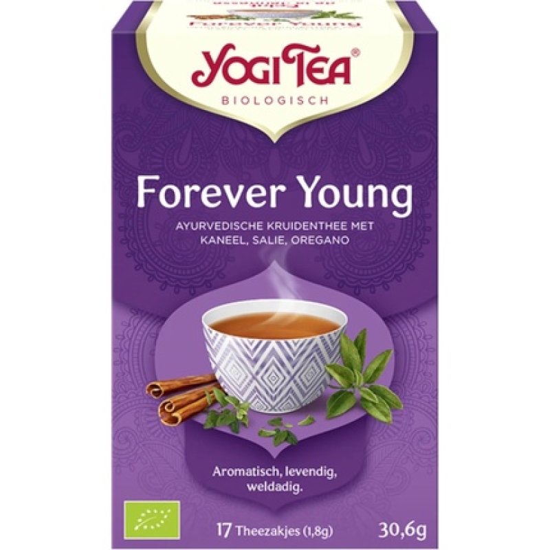 Yogi Tea Forever Young Organic Herbal Tea with Sage and Cinnamon