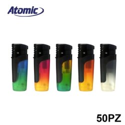Atomic Turbo Lighter Red Flame Semi-Transparent - Pack Of 50
