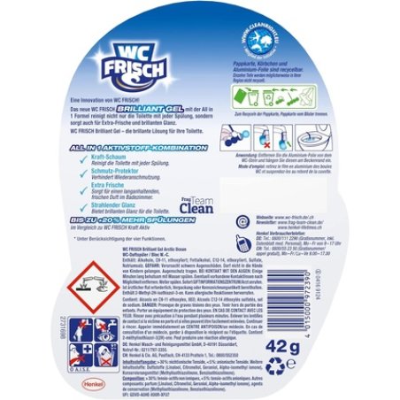 WC-Fresh Brilliant Gel Arctic Ocean Toilet Cleaner & Air Freshener 3x42g