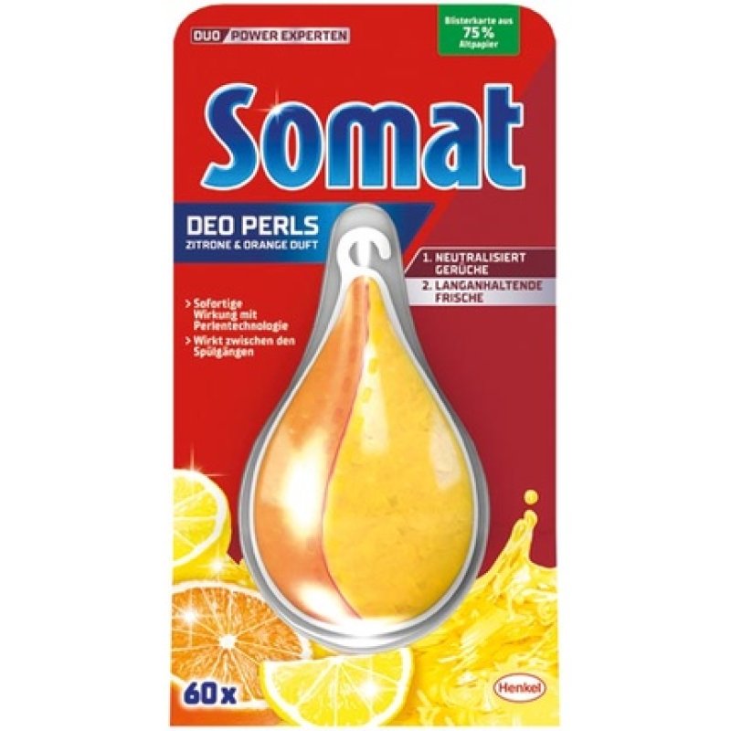 Somat Dishwasher Deodorant Duo Pearls Lemon & Orange