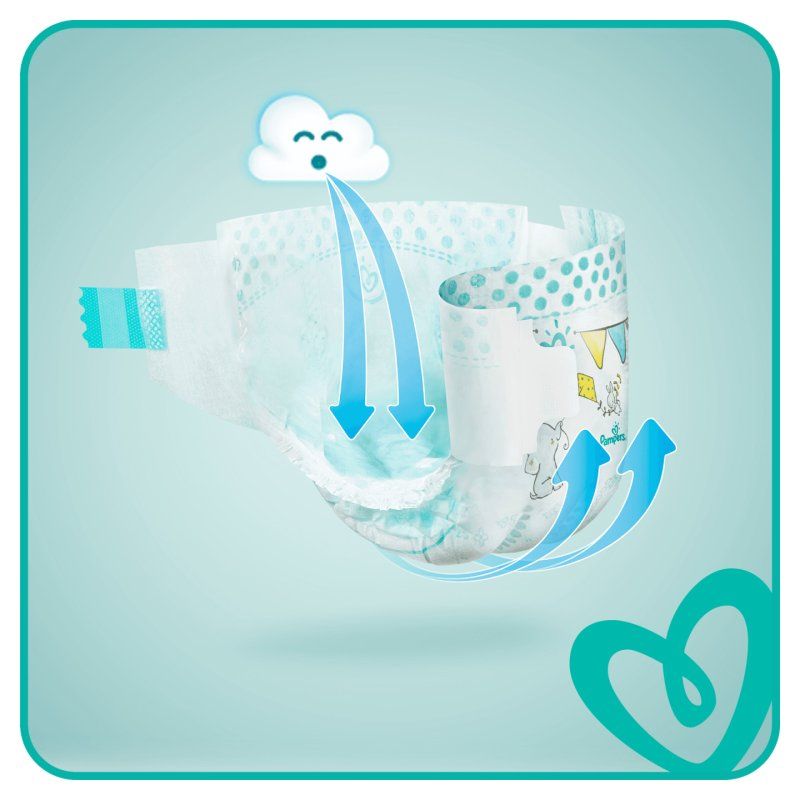 Pampers Baby-Dry Diapers Size 3 (6-10kg) Leak Protection Monthly Box 198 Pieces