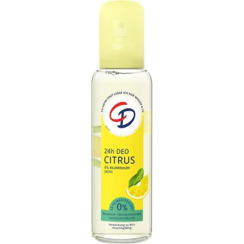 CD BIO Deodorant Spray 'Citrus' 75ml Aluminum-Free Long-Lasting Protection for 24 Hours Vegan Skincare Product Suitable