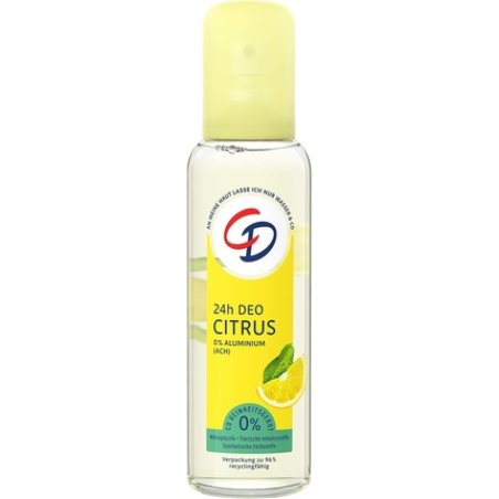 CD BIO Deodorant Spray 'Citrus' 75ml Aluminum-Free Long-Lasting Protection for 24 Hours Vegan Skincare Product Suitable
