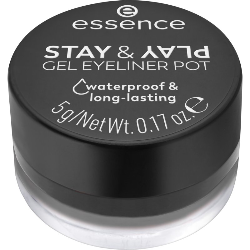 Essence Stay & Play Gel Eyeliner Pot No. 01 Long-Lasting Highly Pigmented