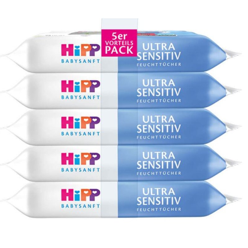HiPP Babysanft Moisturizing Wipes Ultra Sensitive 48 Wipes - Pack of 5